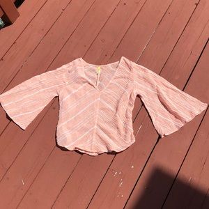 FREE PEOPLE BELL SLEEVE STRIPED TOP, SIZE MEDIUM